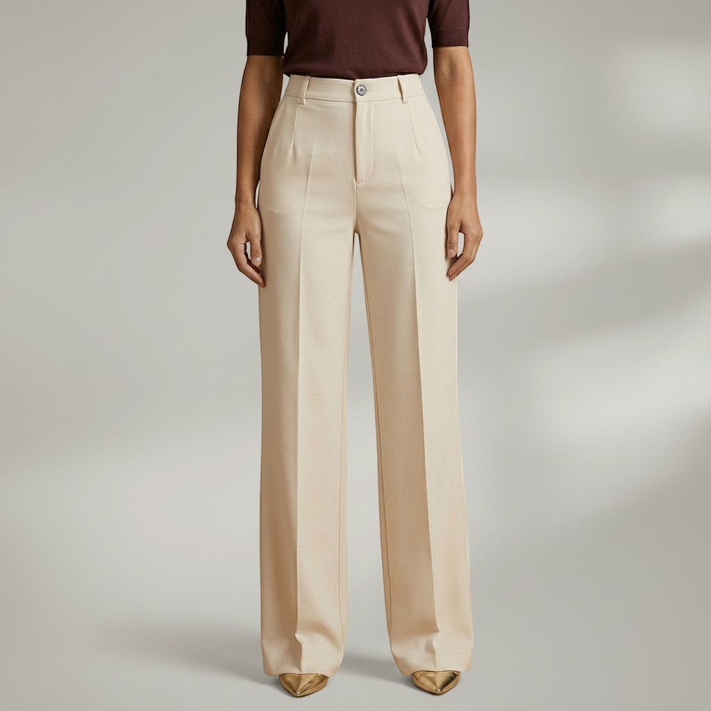 Elegant High Waist Trousers | Wide Leg Pants with Flattering Fit | Sophisticated Style for Any Occasion 11