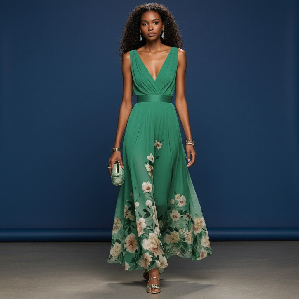 Sophia Collection | Women's Floral Maxi Dress with Flattering V-Neckline | Elegant Wedding Guest Dress for Summer Occasions 7