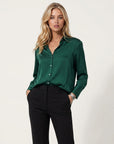 Women's Classic Cotton Blend Blouse | Timeless Long Sleeve Top for Effortless Style 1