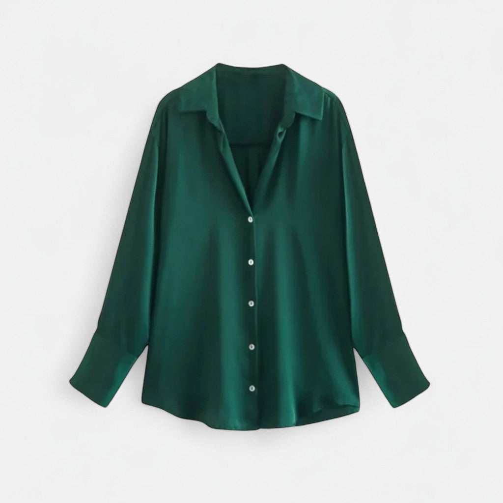 Women's Classic Cotton Blend Blouse | Timeless Long Sleeve Top for Effortless Style 3