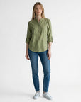 Women's Lightweight Linen Blouse | Elegant V-Neck Long Sleeve Summer Top 4
