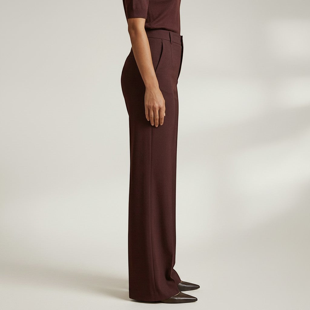 Elegant High Waist Trousers | Wide Leg Pants with Flattering Fit | Sophisticated Style for Any Occasion 3