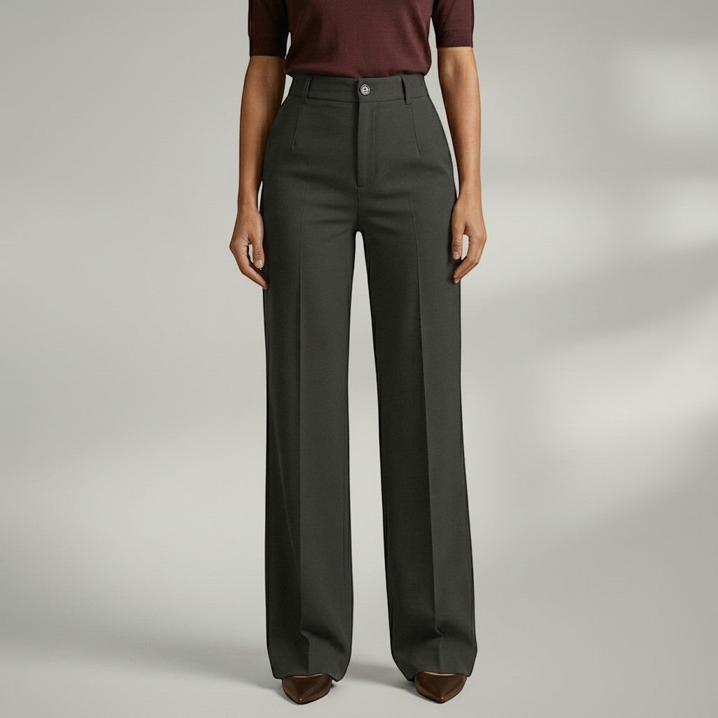 Elegant High Waist Trousers | Wide Leg Pants with Flattering Fit | Sophisticated Style for Any Occasion 9