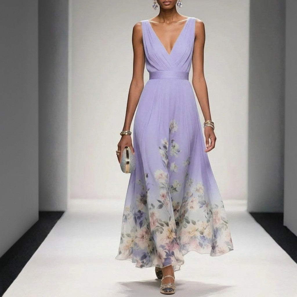 Sophia Collection | Women's Floral Maxi Dress with Flattering V-Neckline | Elegant Wedding Guest Dress for Summer Occasions 6