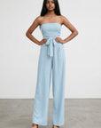 Women's Chic Strapless Jumpsuit | Flattering Wide-Leg Design 8