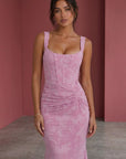 Women's Luxurious Jacquard Gown | Elegant Sweetheart Neckline Dress 4