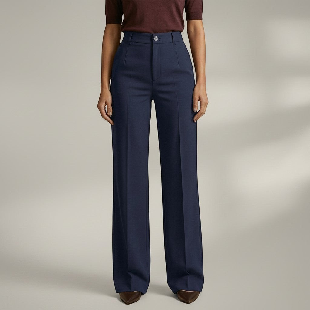 Elegant High Waist Trousers | Wide Leg Pants with Flattering Fit | Sophisticated Style for Any Occasion 7