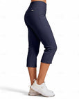Women's Lightweight Stretch Capri Pants | Comfortable Navy Blue Casual Trousers 5