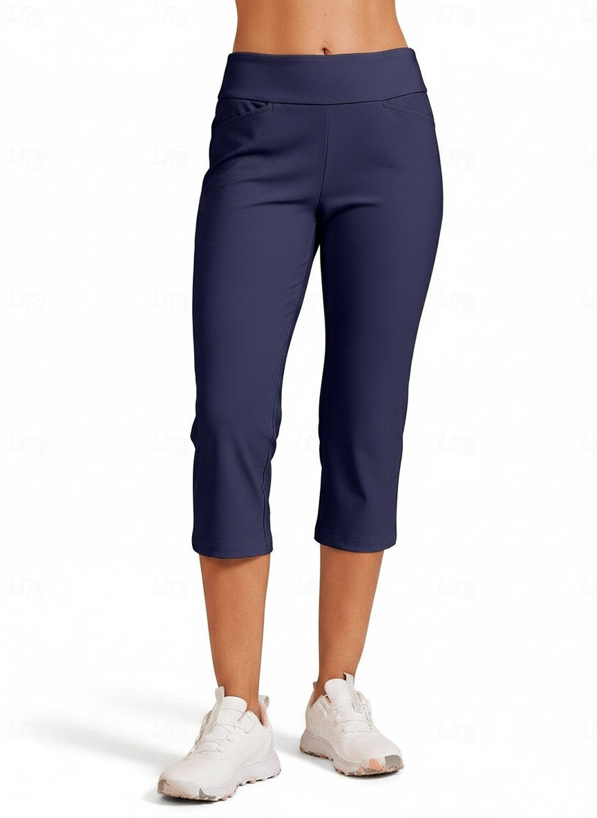 Women's Lightweight Stretch Capri Pants | Comfortable Navy Blue Casual Trousers 4