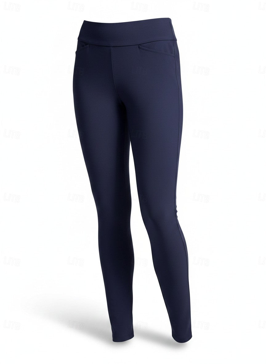 Women's Lightweight Stretch Capri Pants | Comfortable Navy Blue Casual Trousers 2