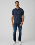 Men's Cotton Short Sleeve Polo Shirt | Classic Relaxed Fit Navy Top 2