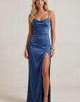 Women's Luxurious Satin Maxi Dress | Elegant Lace-Up Back Evening Gown 9