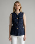 Women's Classic Tweed Waistcoat | Elegant Tailored Sleeveless Vest 1