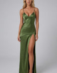 Women's Luxurious Satin Maxi Dress | Elegant Lace-Up Back Evening Gown 5