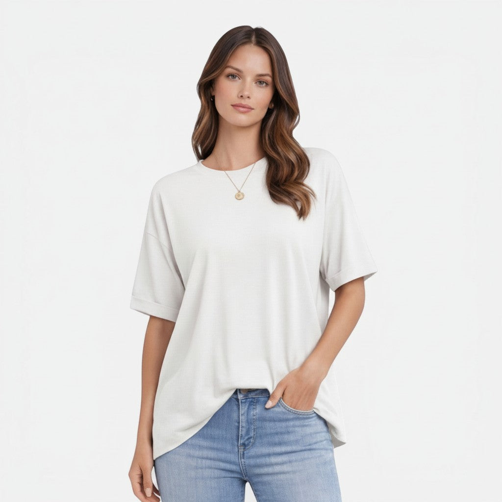 Women's Lightweight Cotton T-Shirt | Oversized Breathable Daily Wear | Casual Relaxed Fit 1