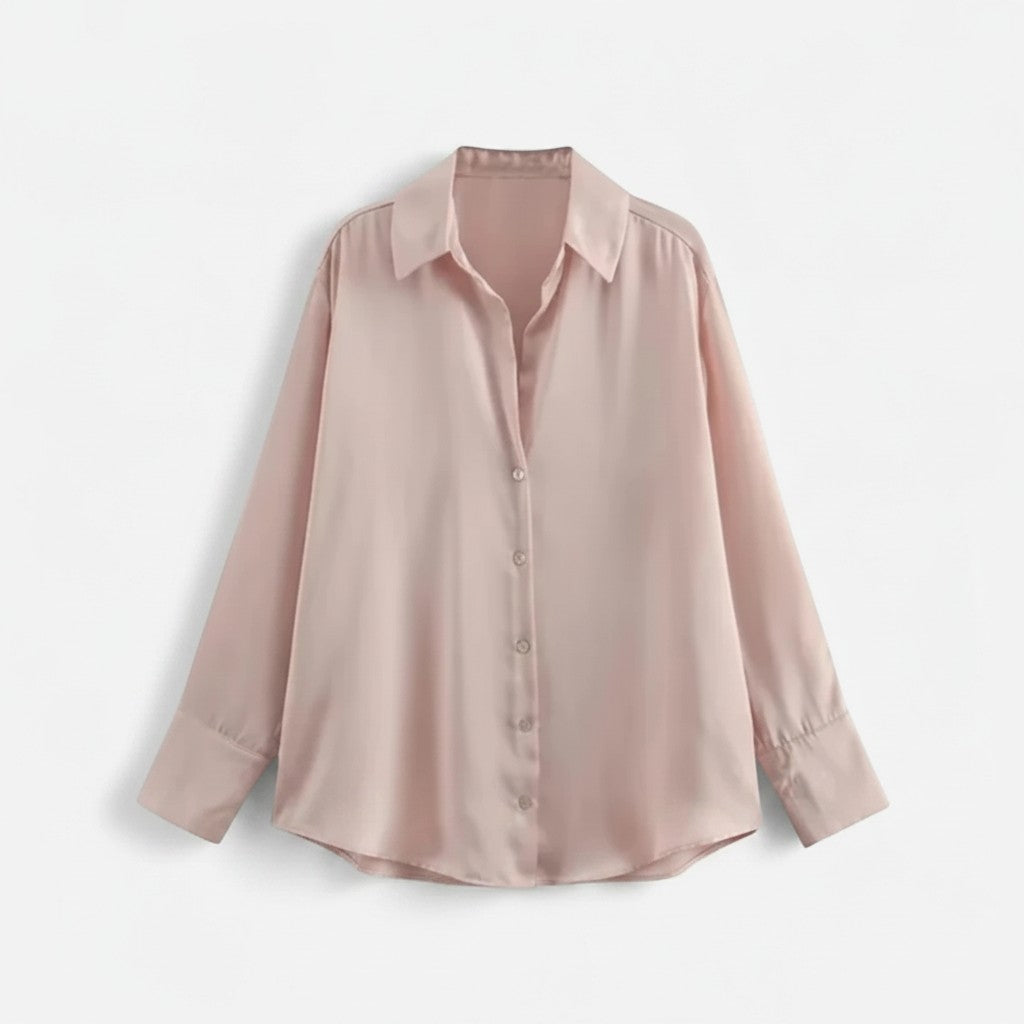 Women's Classic Cotton Blend Blouse | Timeless Long Sleeve Top for Effortless Style 4