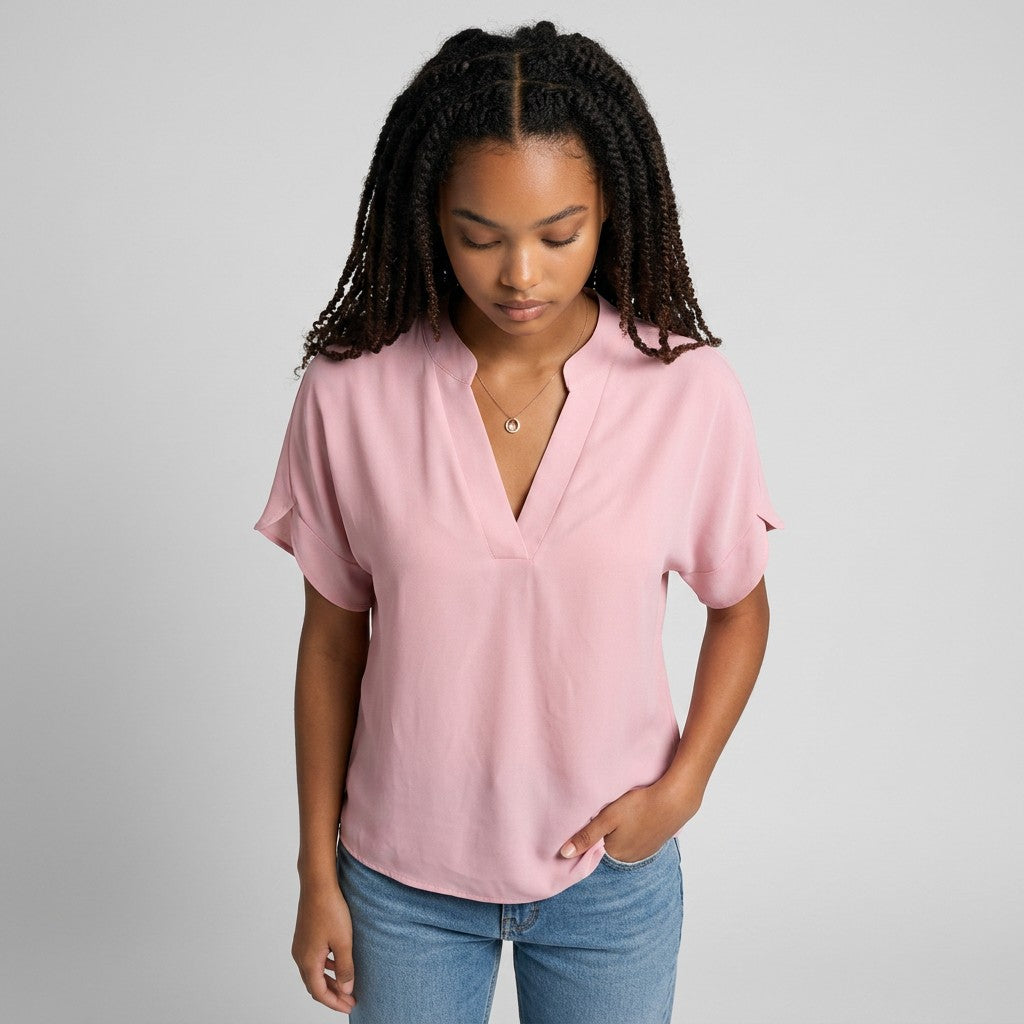 Women's Lightweight Chiffon Blouse | Elegant V-Neck Summer Top | Soft and Breathable Fashion 3