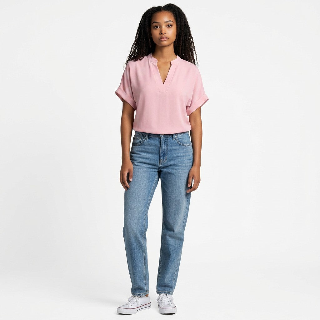 Women's Lightweight Chiffon Blouse | Elegant V-Neck Summer Top | Soft and Breathable Fashion 4