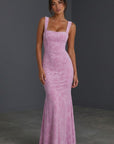 Women's Luxurious Jacquard Gown | Elegant Sweetheart Neckline Dress 3