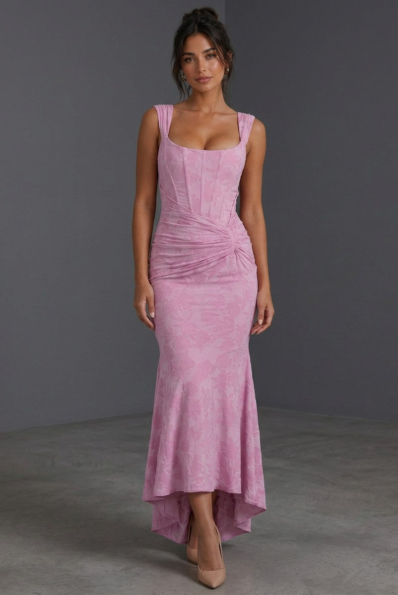 Women's Luxurious Jacquard Gown | Elegant Sweetheart Neckline Dress 2