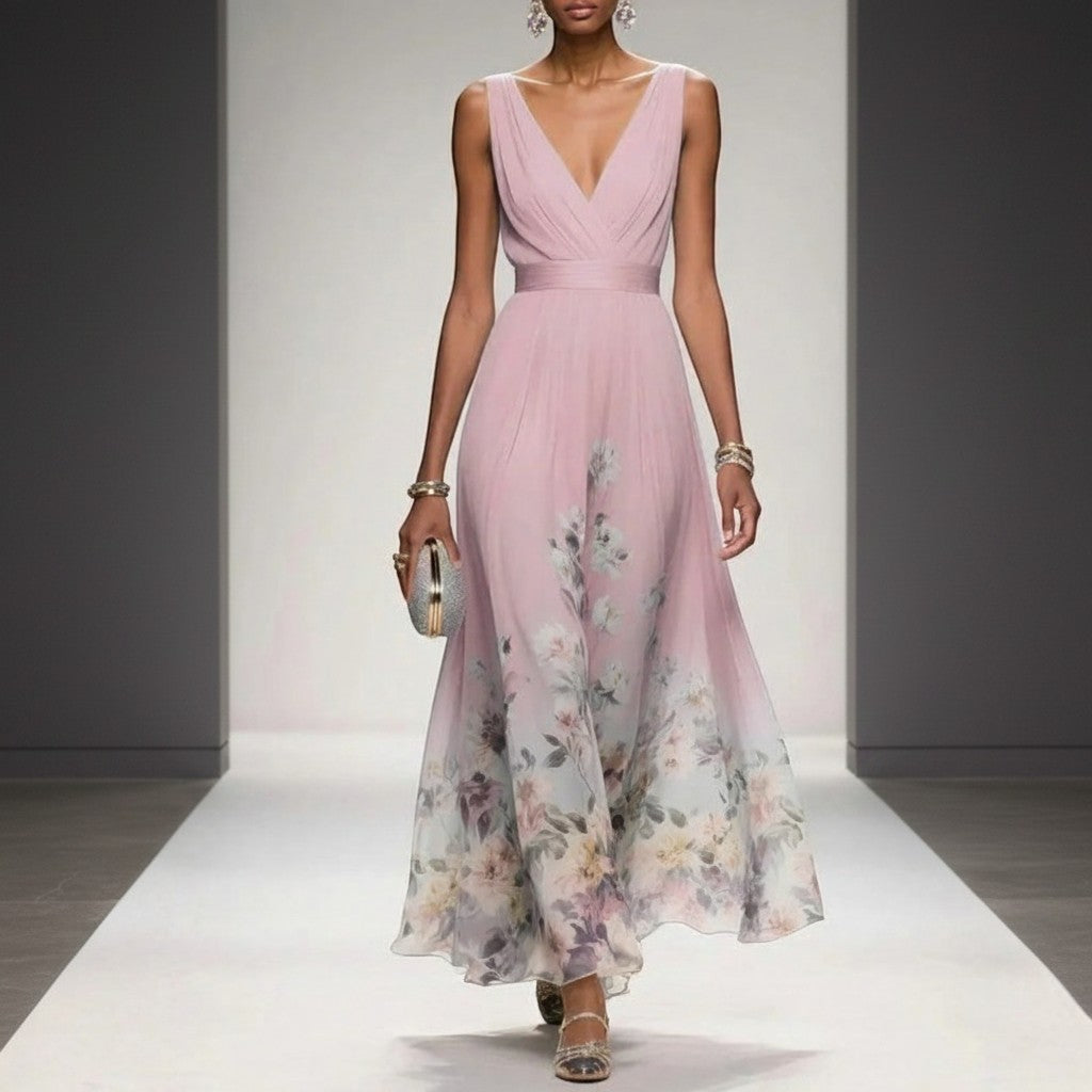 Sophia Collection | Women's Floral Maxi Dress with Flattering V-Neckline | Elegant Wedding Guest Dress for Summer Occasions 5