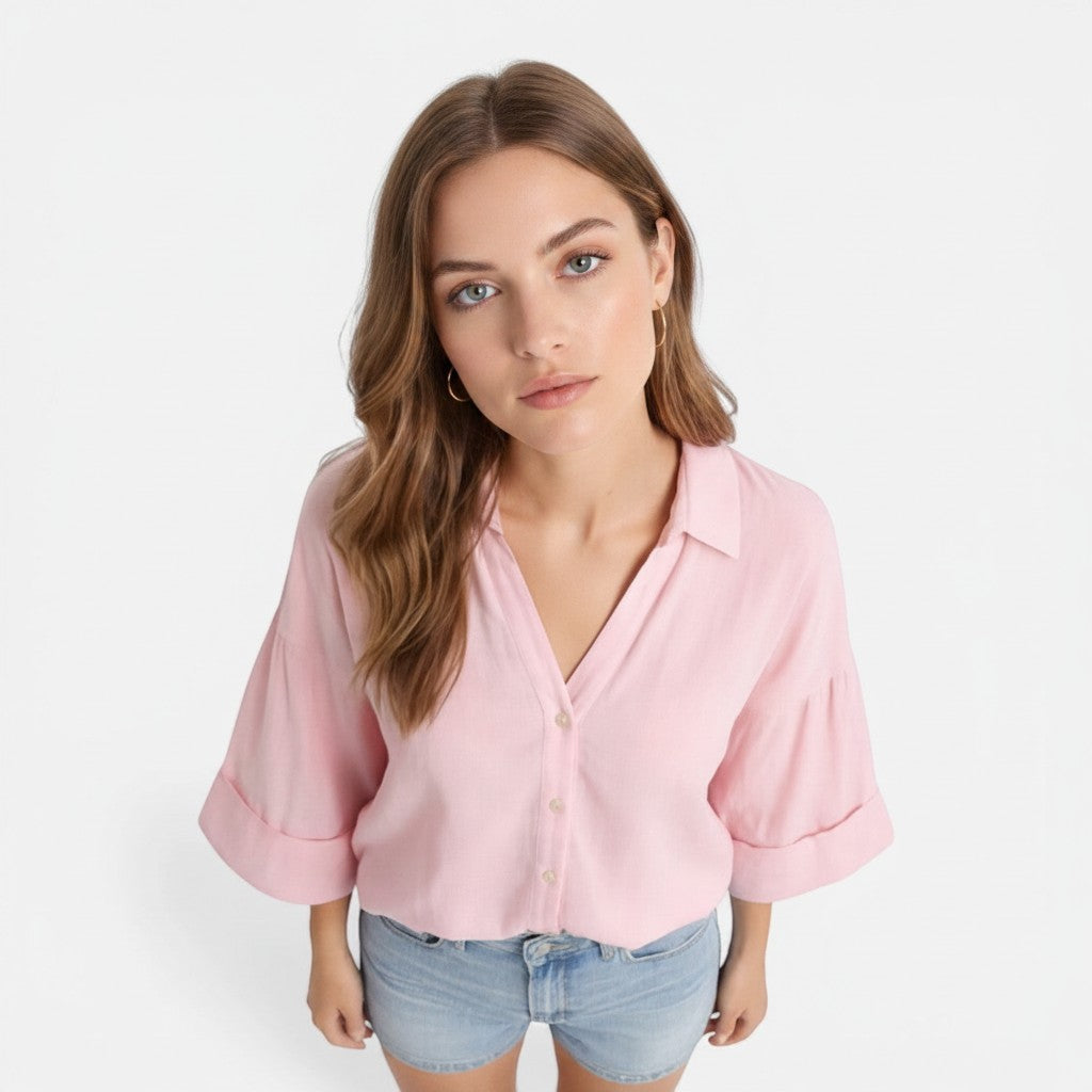 Women's Lightweight Cotton Blouse | Relaxed Fit Summer Top for Women 2
