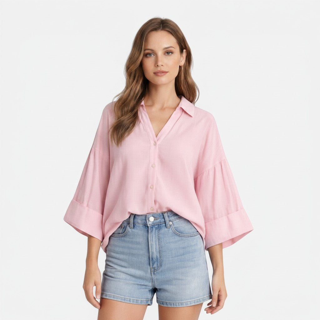 Women's Lightweight Cotton Blouse | Relaxed Fit Summer Top for Women 7