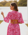 Women's Floral Chiffon Maternity Maxi Dress | Elegant Cutout Design for Comfort 5