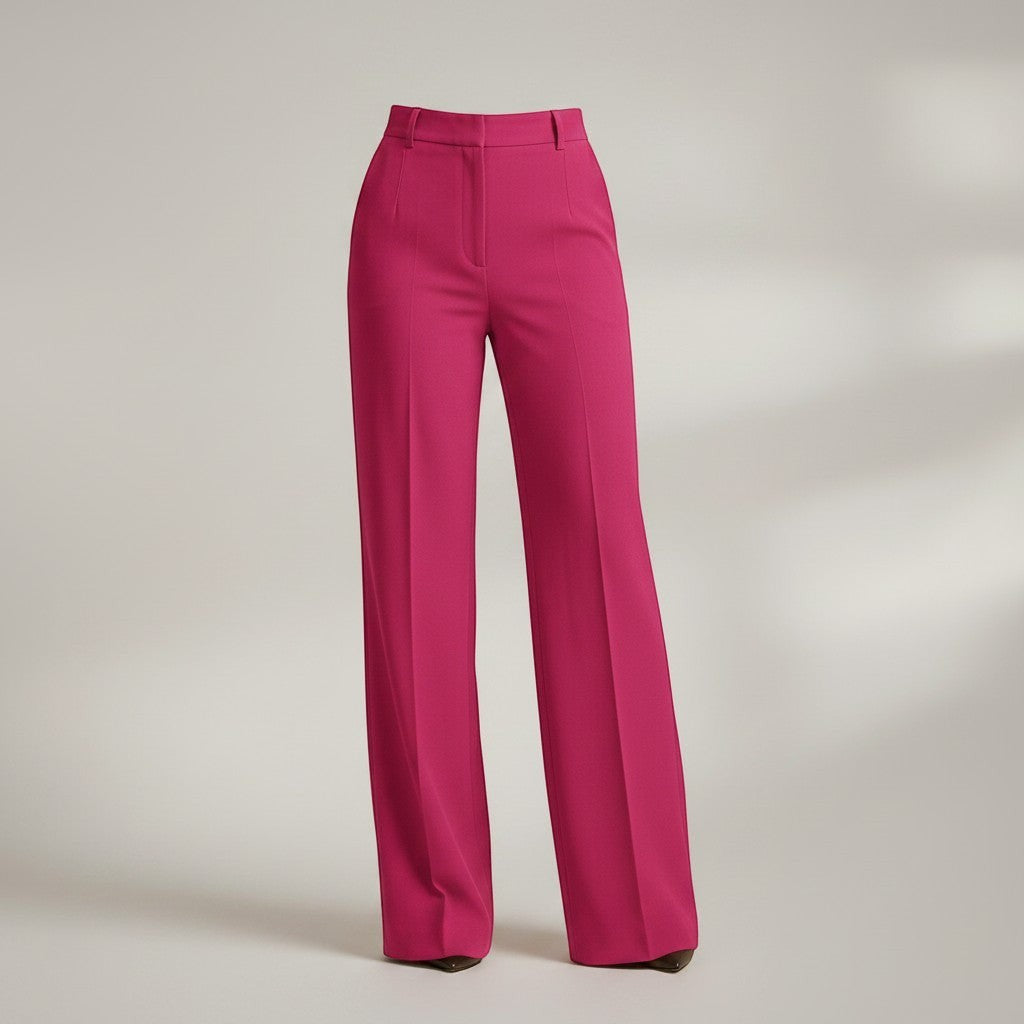 Elegant High Waist Trousers | Wide Leg Pants with Flattering Fit | Sophisticated Style for Any Occasion 8