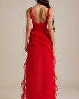 Women's Lightweight Ruffled Maxi Dress | Elegant Floor-Length Evening Gown 1