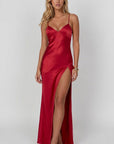 Women's Luxurious Satin Maxi Dress | Elegant Lace-Up Back Evening Gown 3