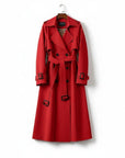 Women's Classic Cotton Blend Trench Coat | Elegant Double-Breasted Outerwear 7