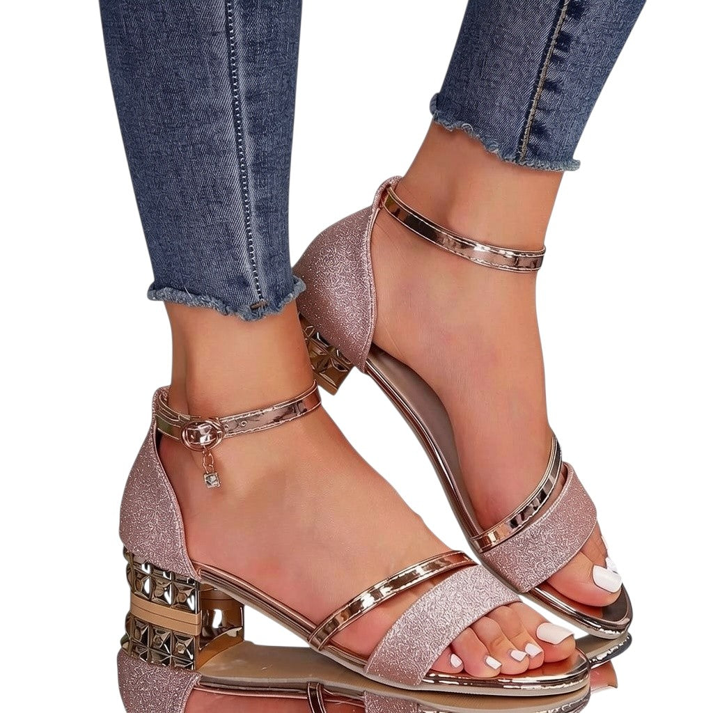 Women's Chic Strappy Block Heel Sandals | Elegant Ankle Strap Summer Shoes 3