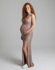 Women's Sequin Fitted Maternity Cocktail Dress | Elegant Comfortable Party Dress 2