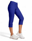 Women's Lightweight Stretch Capri Pants | Comfortable Navy Blue Casual Trousers 6