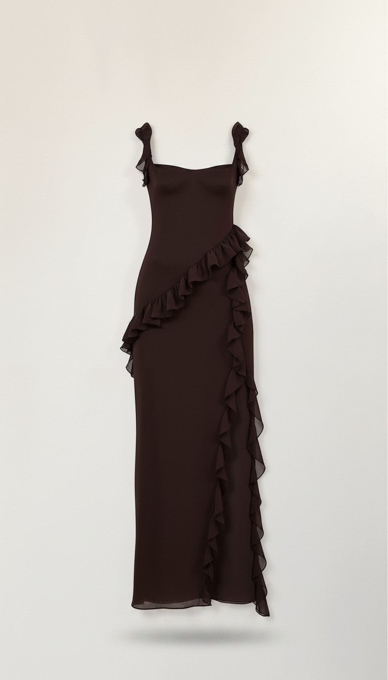 Women's Lightweight Ruffled Maxi Dress | Elegant Floor-Length Evening Gown 4