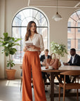 Women's Linen Blend Wide Leg Trousers | Elegant High-Waisted Pants 6