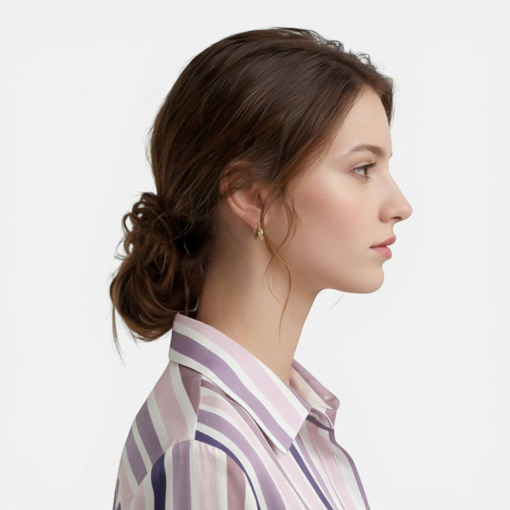 Women's Cotton Vertical Stripe Blouse | Elegant Lightweight Summer Top 5