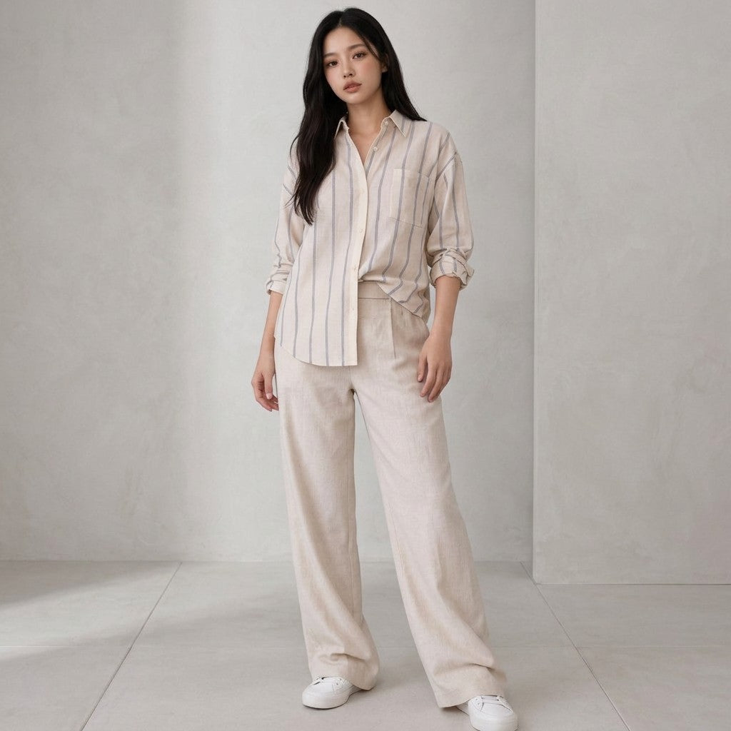 Women's Lightweight Striped Shirt | Relaxed Fit Casual Blouse for All-Day Comfort 7