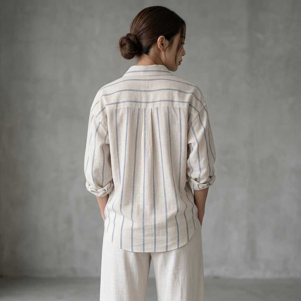 Women's Lightweight Striped Shirt | Relaxed Fit Casual Blouse for All-Day Comfort 3