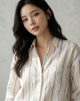 Women's Lightweight Striped Shirt | Relaxed Fit Casual Blouse for All-Day Comfort 2