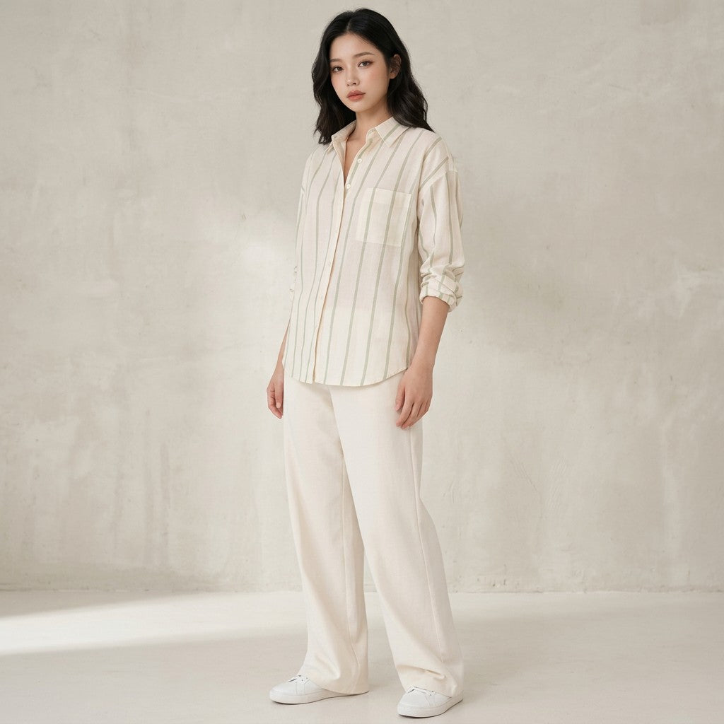 Women's Lightweight Striped Shirt | Relaxed Fit Casual Blouse for All-Day Comfort 5