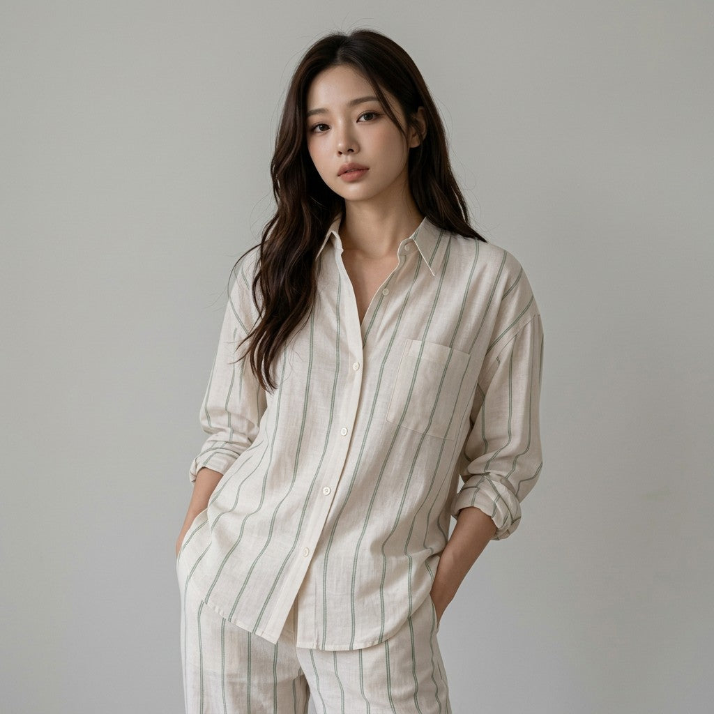 Women's Lightweight Striped Shirt | Relaxed Fit Casual Blouse for All-Day Comfort 6