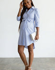 Women's Soft Striped Maternity Shirt Dress | Chic Comfortable Casual Wear 5