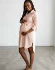 Women's Soft Striped Maternity Shirt Dress | Chic Comfortable Casual Wear 1