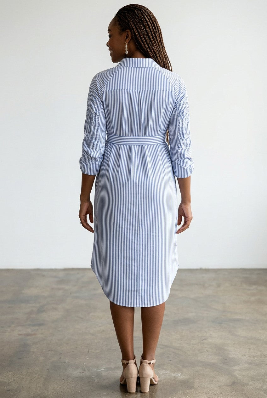 Women's Soft Striped Maternity Shirt Dress | Chic Comfortable Casual Wear 3