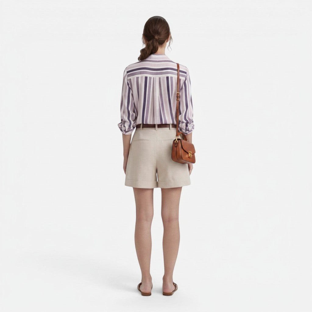 Women's Cotton Vertical Stripe Blouse | Elegant Lightweight Summer Top 3