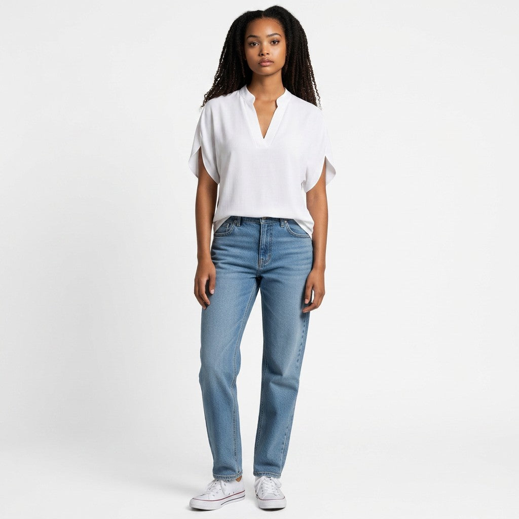 Women's Lightweight Chiffon Blouse | Elegant V-Neck Summer Top | Soft and Breathable Fashion 2
