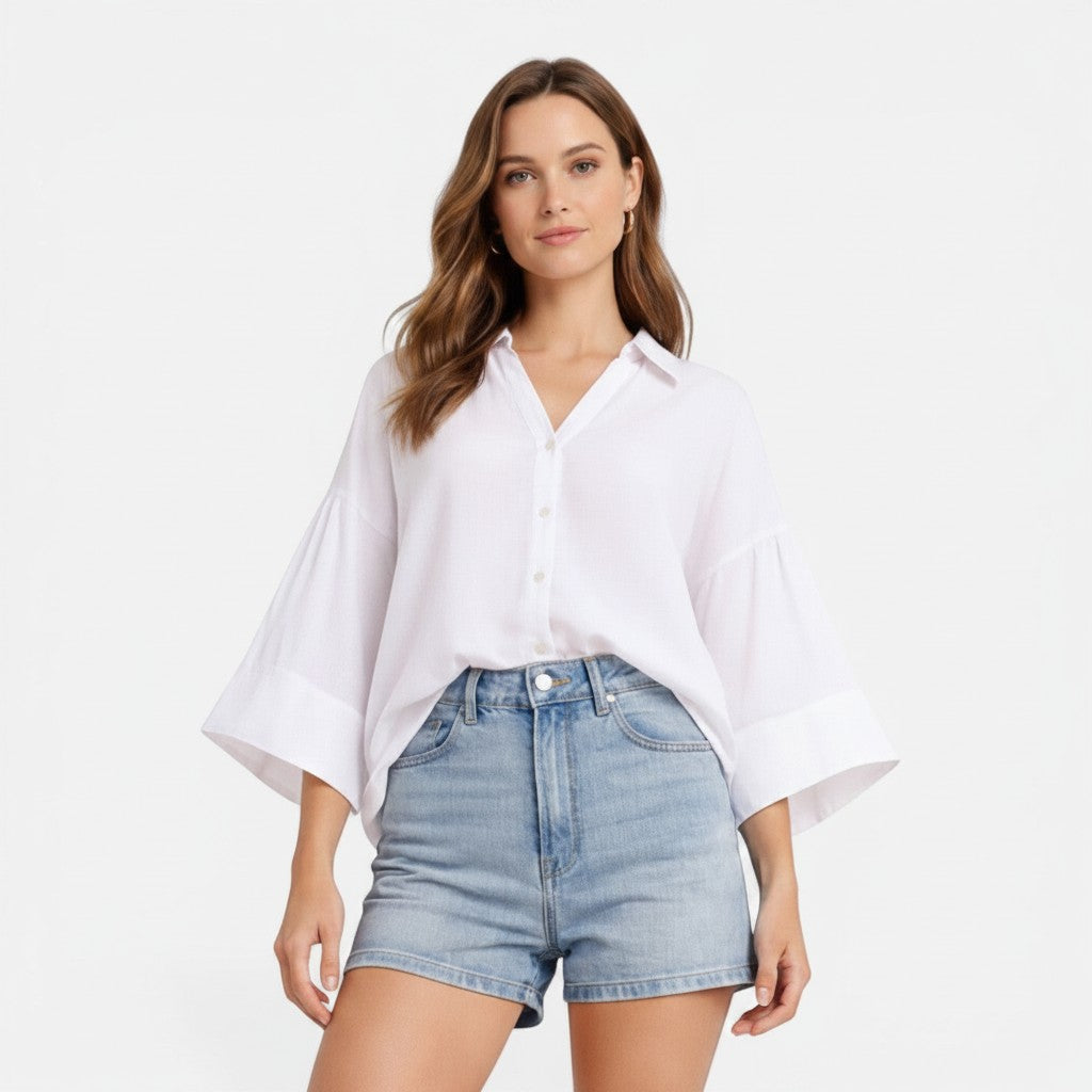 Women's Lightweight Cotton Blouse | Relaxed Fit Summer Top for Women 6