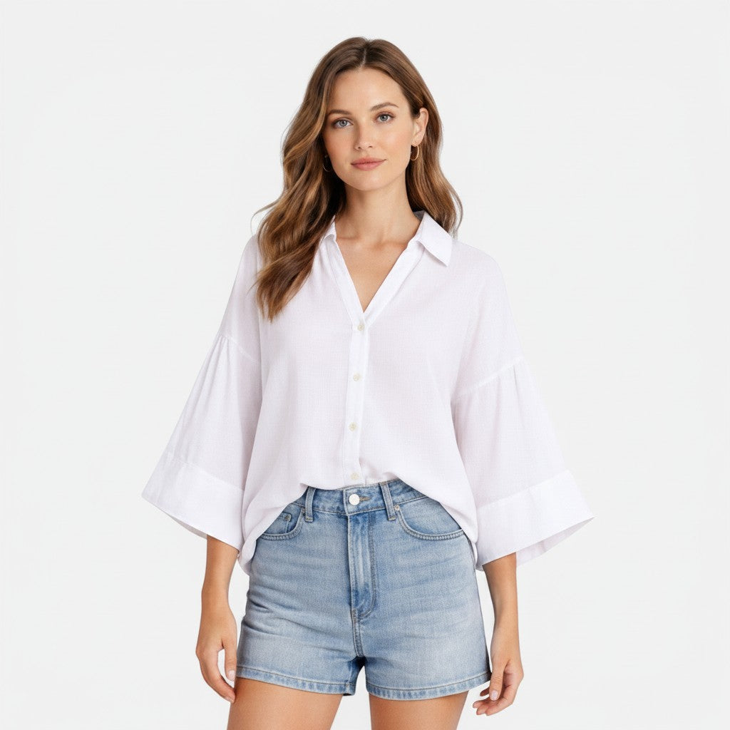 Women's Lightweight Cotton Blouse | Relaxed Fit Summer Top for Women 1